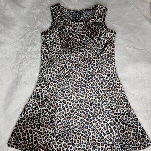 Pink & Violet Girls Animal Print Sleeveless A-Line Dress Crushed Velvet Size 6